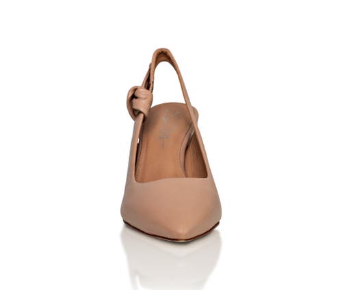 Joan Oloff Shoes Daphne Leather Slingback Pump In Brown