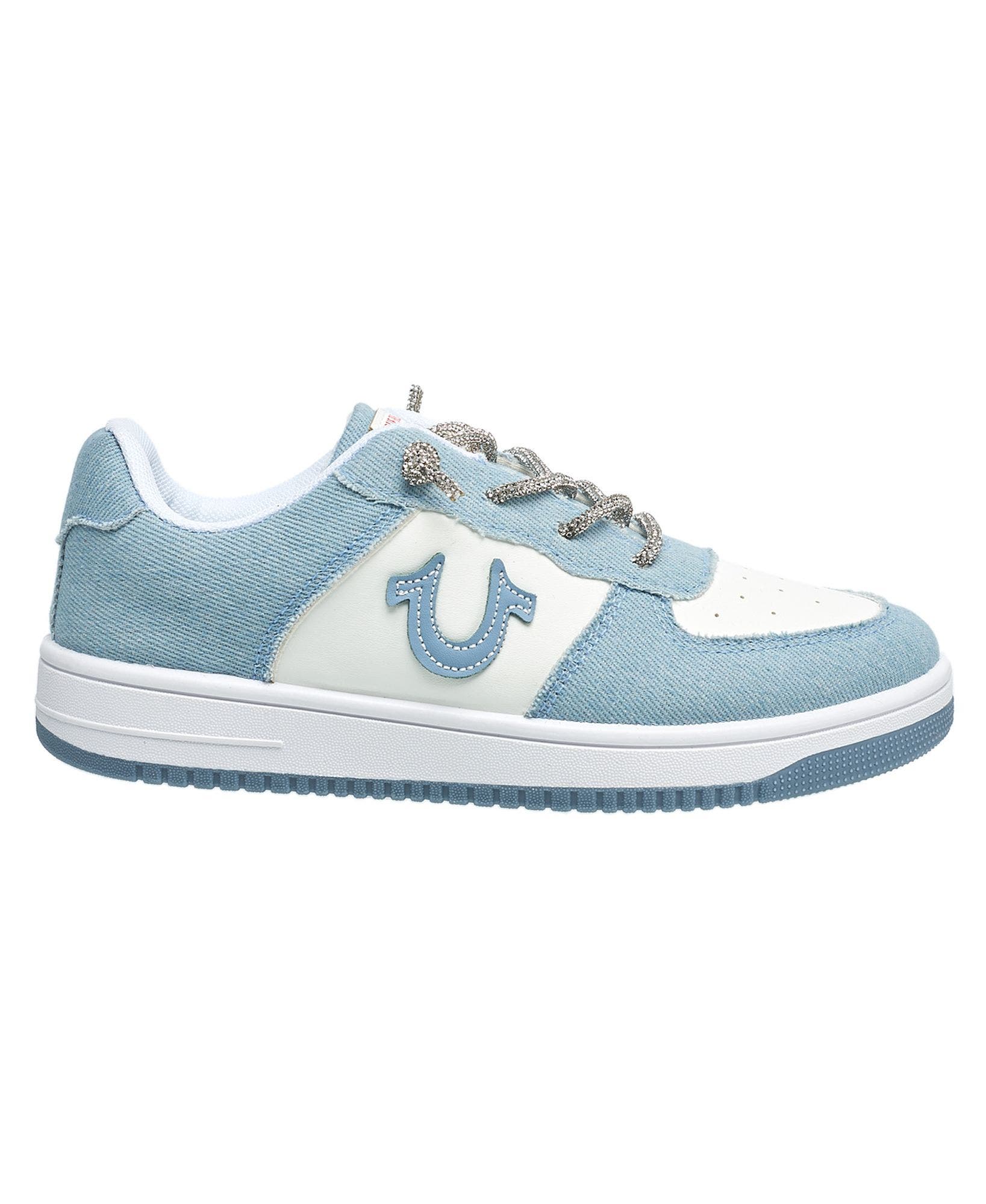 Girl's Allison Logo Sneaker, Alternate, color, Light Blue