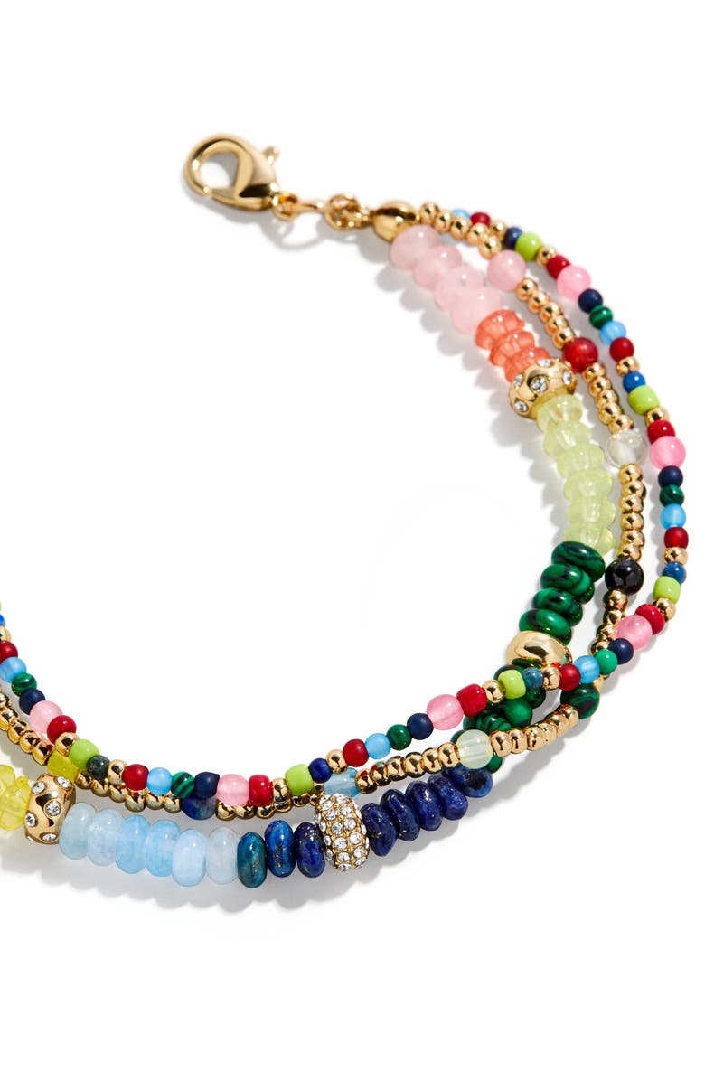 BaubleBar Rowan Semiprecious Layered Bracelet, Alternate, color, Gold Multi