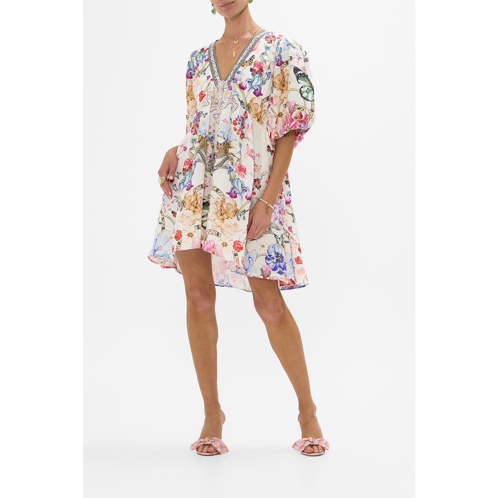 Shop Camilla V Neck Puff Sleeve Short Dress Monserrate Magic
