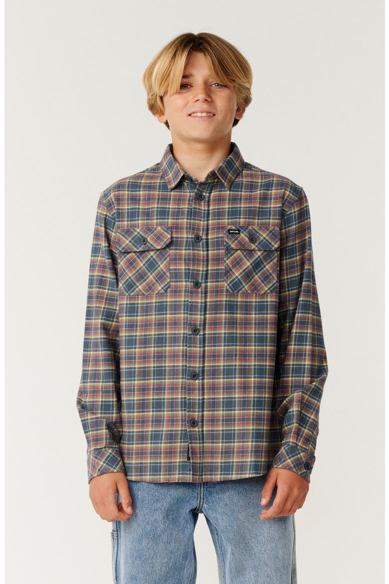 Kids' Checked In Flannel Shirt, Main, color, PINE NIGHT