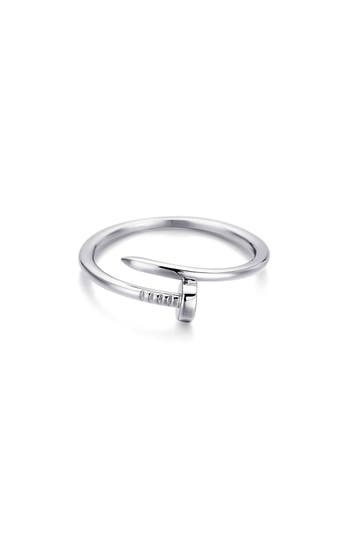 Adornia Crossover Nail Ring In Silver