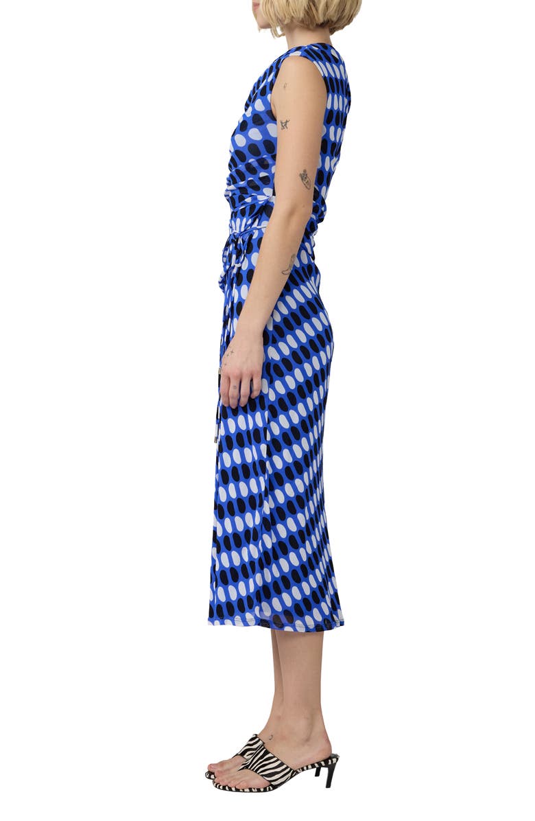 DVF Wittrock One-Shoulder Dot Print Mesh Dress, Alternate, color, Jelly Dot Aquarius