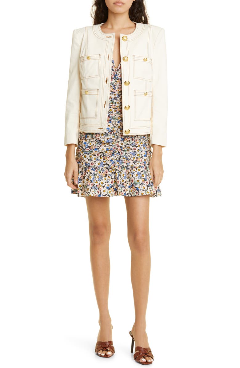 Veronica Beard Ferazia Stretch Cotton Jacket, Alternate, color,