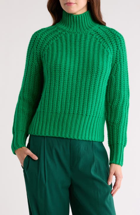 Rib Cashmere Turtleneck Sweater