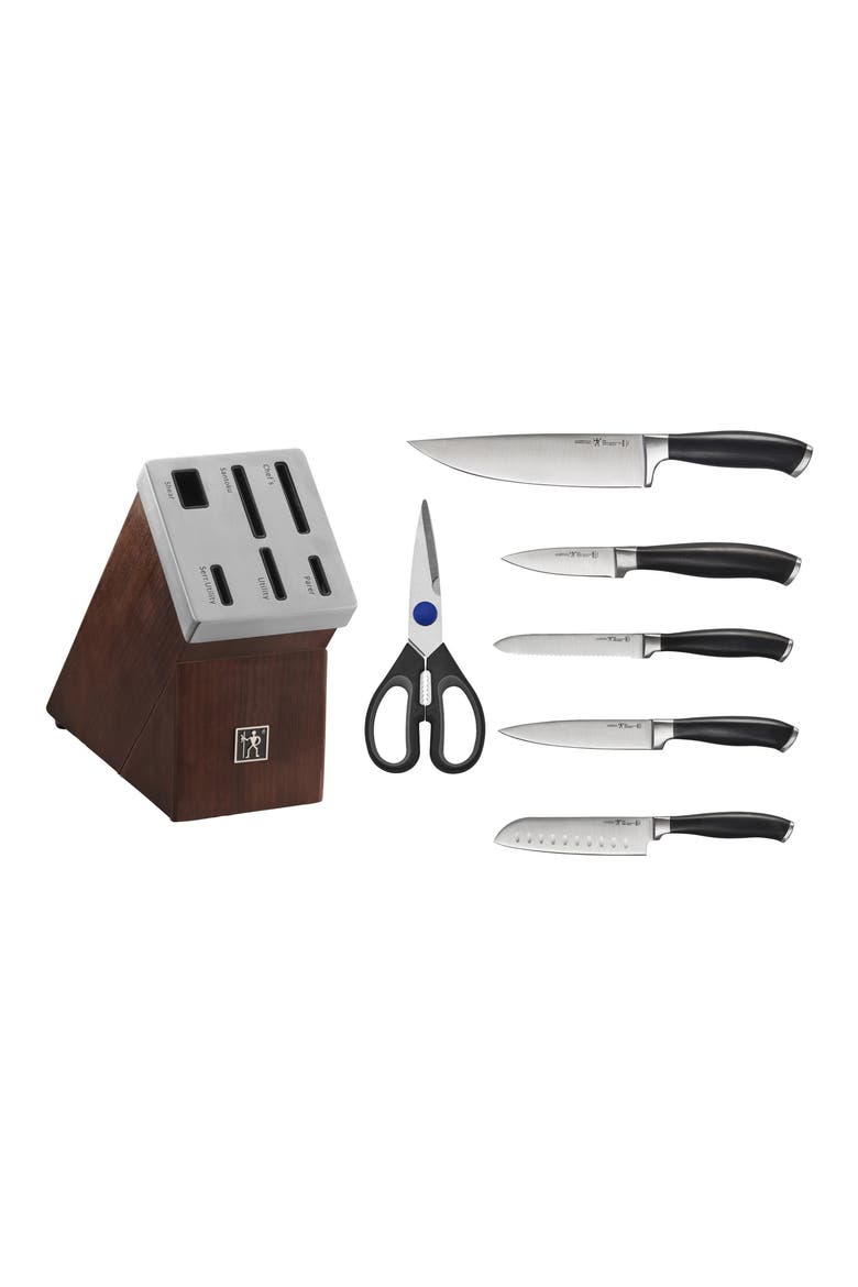 Elan 7-Piece Self-Sharpening Knife Block Set, Alternate, color, MATTE BLACK