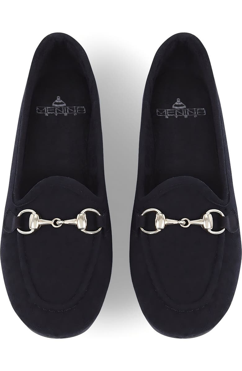 Menina Step Royal Suede Buckle Slipper, Alternate, color, Black