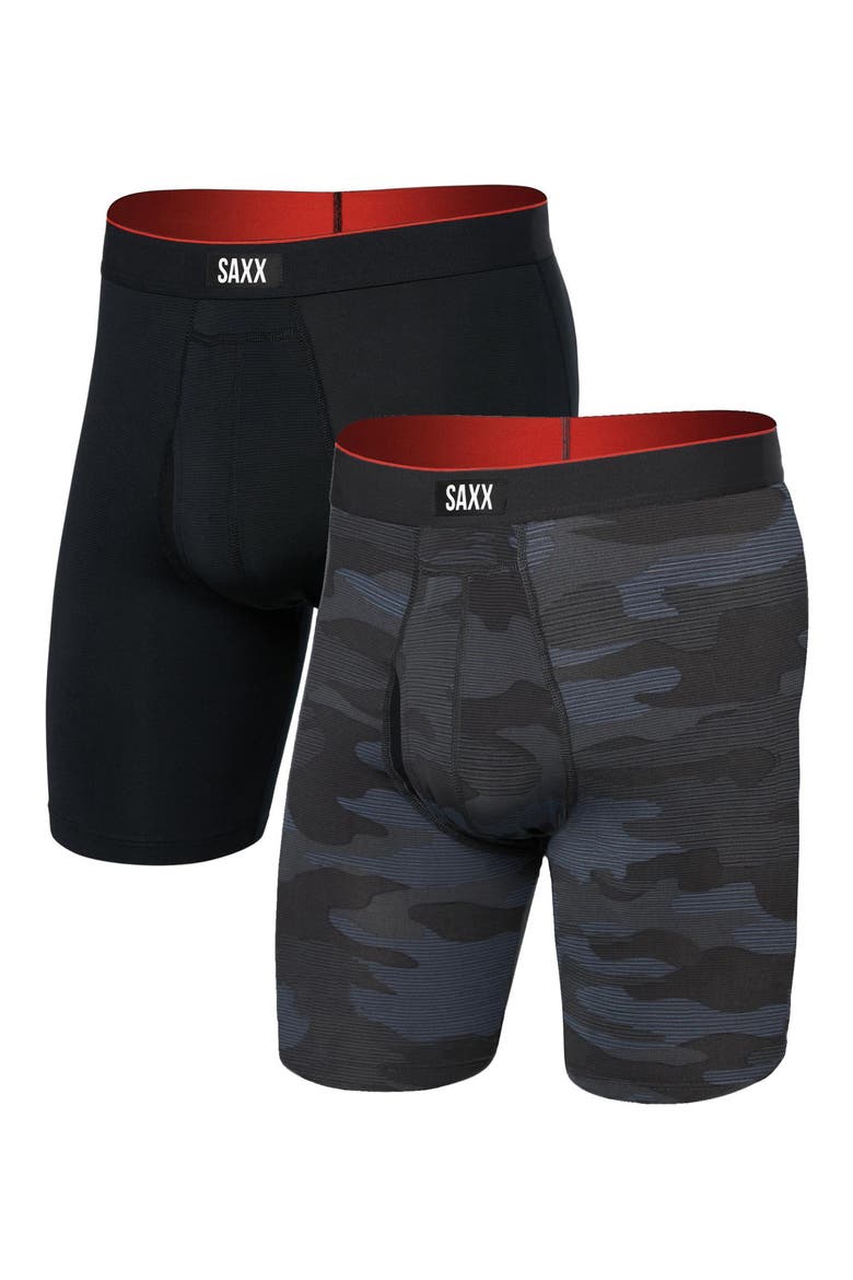 Assorted 2-Pack Multi-Sport Mesh Long Boxer Briefs, Main, color, REMOTE CAMO/ BLACK