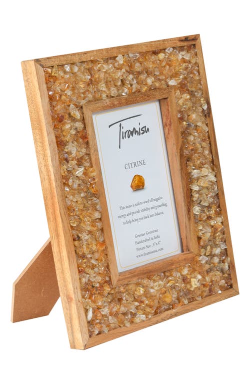 Tiramisu Stone Embellished Picture Frame In Yellow