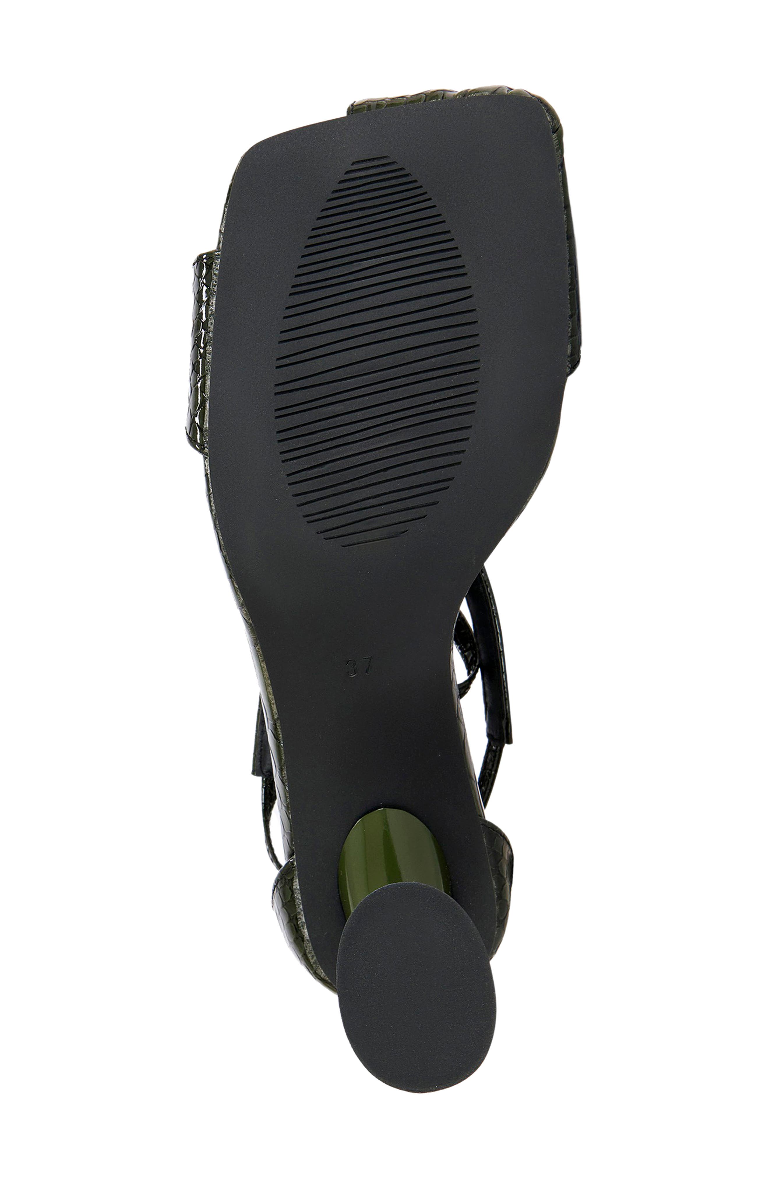 AZALEA WANG Keleder Snakeskin Embossed Ankle Wrap Sandal, Alternate, color, 