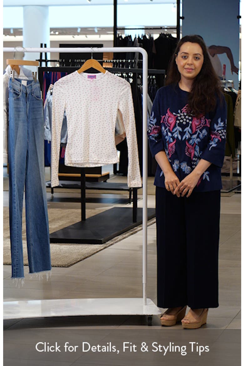 Emery Floral Print Pointelle Top video
