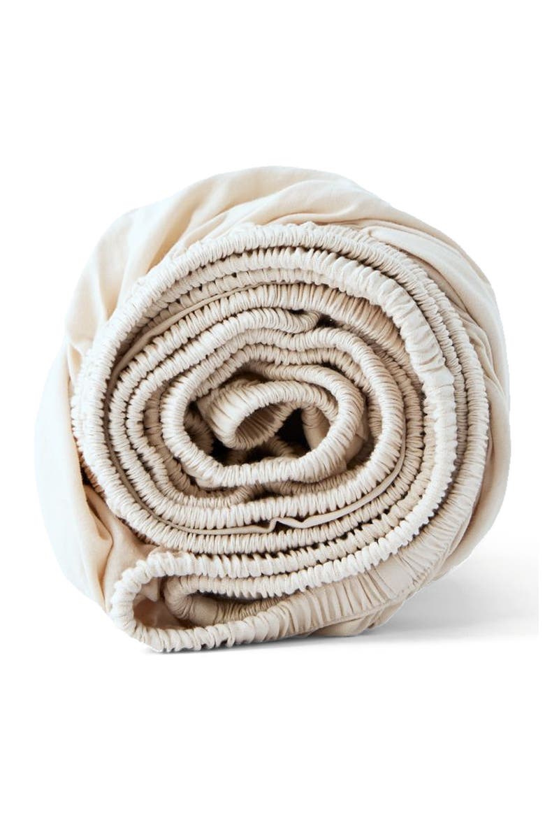 Organic Room Service Sateen Fitted Sheet, Alternate, color, Bone