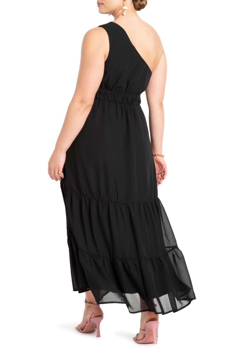 ELOQUII One-Shoulder Cutout Gown, Alternate, color,