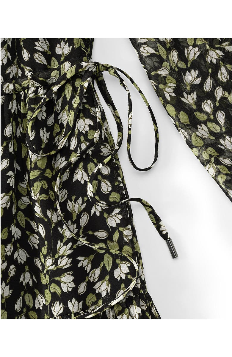 Lands' End Chiffon Above the Knee Adjustable Dress, Alternate, color, Black Mini Bloom Floral