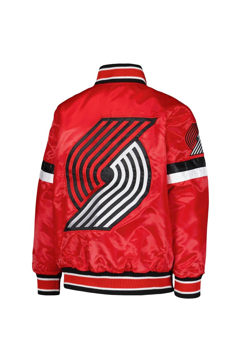 Youth Starter Red Portland Trail Blazers Home Game Varsity Satin Full-Snap Jacket, Alternate, color, Red