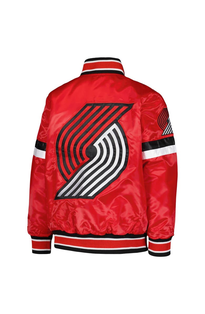 STARTER Youth Starter Red Portland Trail Blazers Home Game Varsity Satin Full-Snap Jacket, Alternate, color, Red
