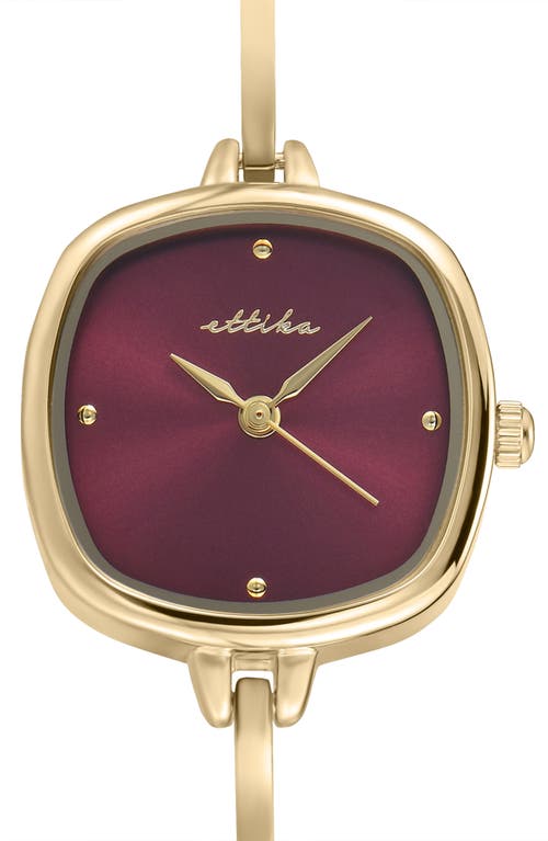 Ettika Square Case Slim Strap Watch In Burgundy
