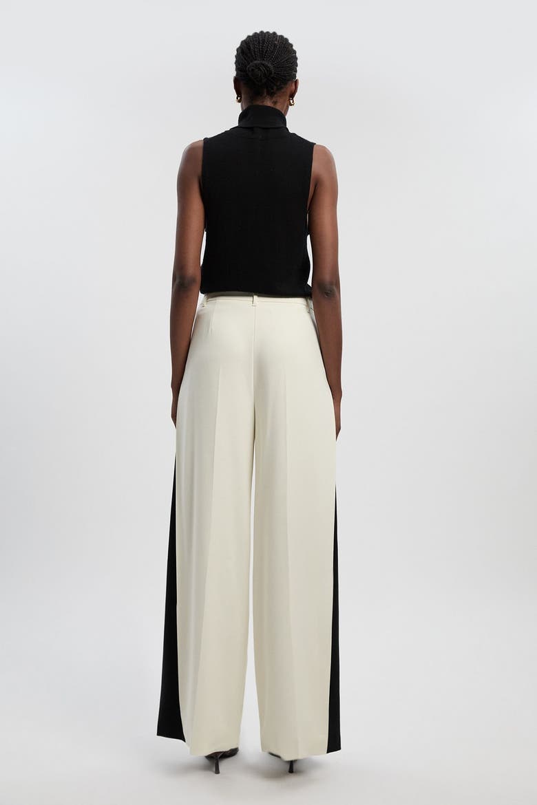 Contrast Colour Wide Leg Trouser, Alternate, color, Mono