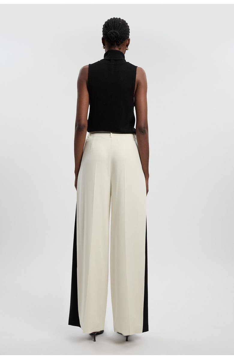Karen Millen Contrast Colour Wide Leg Trouser, Alternate, color, Mono
