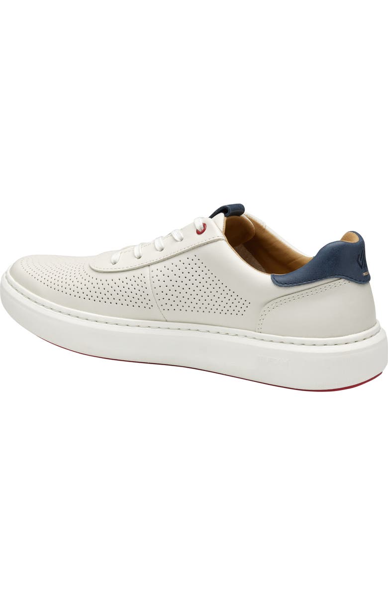 Johnston & Murphy Anders Perforated Sneaker, Alternate, color, White Full Grain