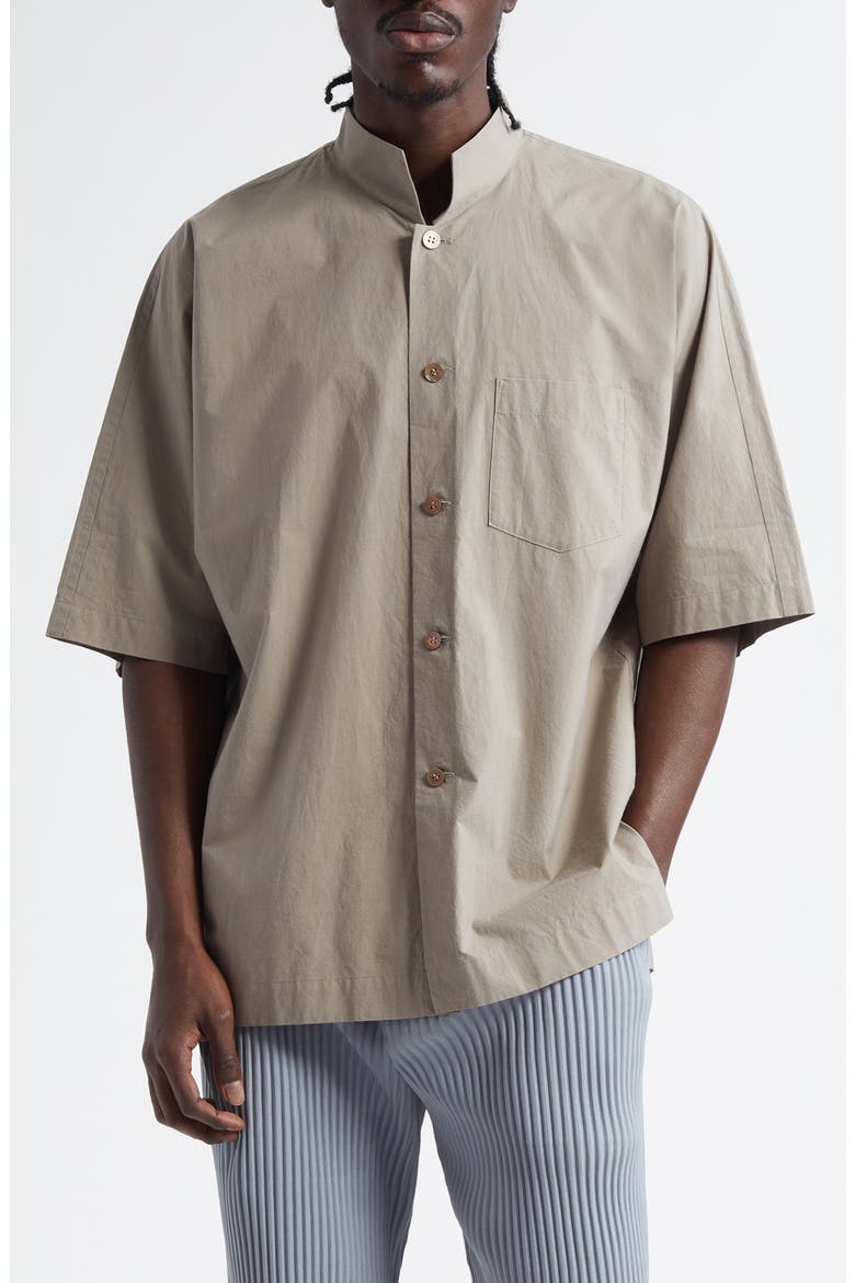 Cotton Button-Up Shirt, Main, color, GRAY