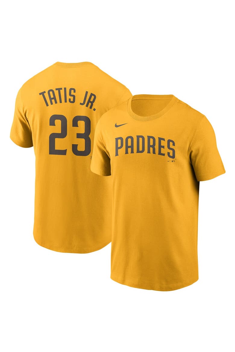 Men's Nike Fernando Tatis Jr. Gold San Diego Padres Name & Number T-Shirt, Main, color, Gold