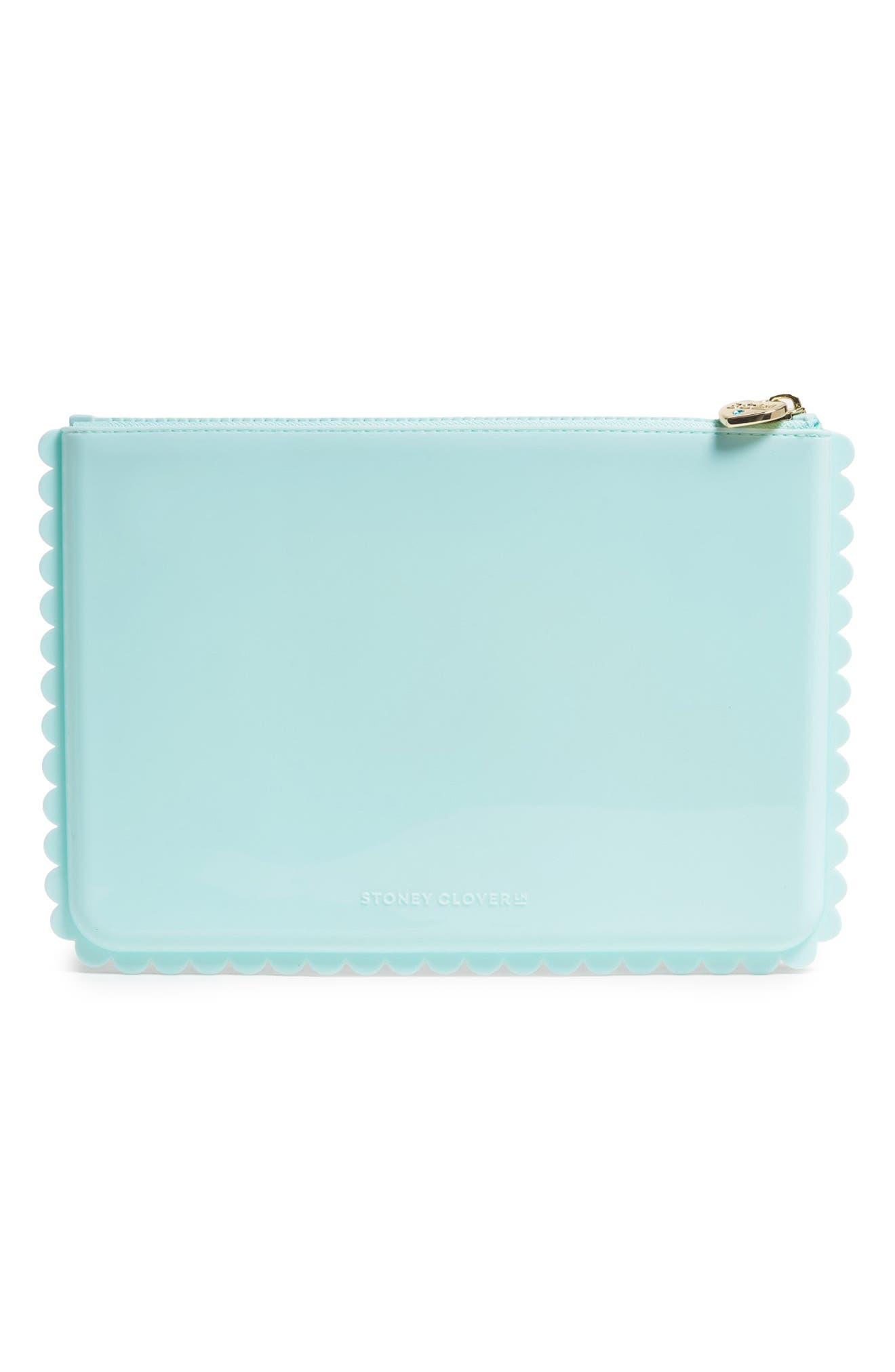 Stoney Clover Lane Jelly Scalloped Flat Pouch, Alternate, color, Sky