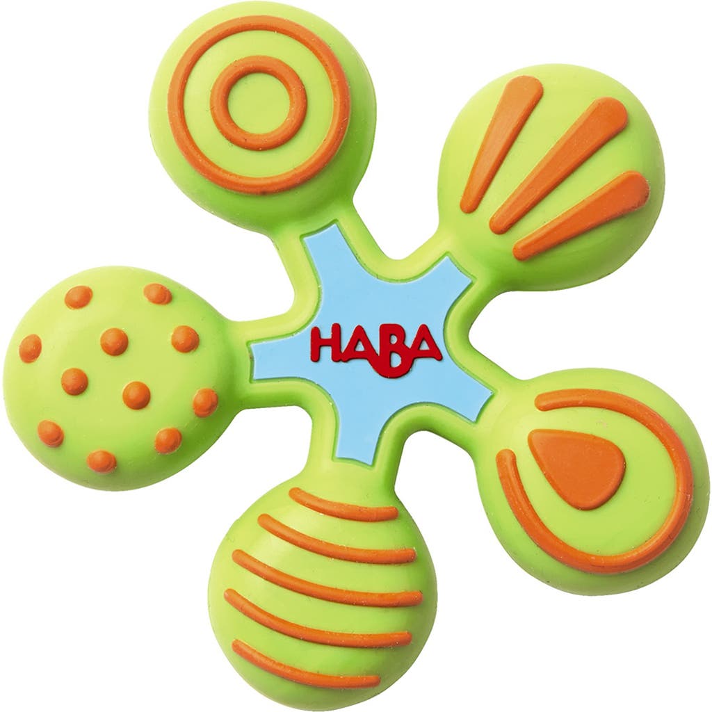 Haba Clutching Toy Star Silicone Teether In Green