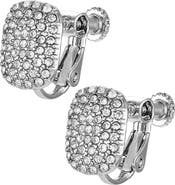 T Tahari Crystal Clip-On Button Earrings