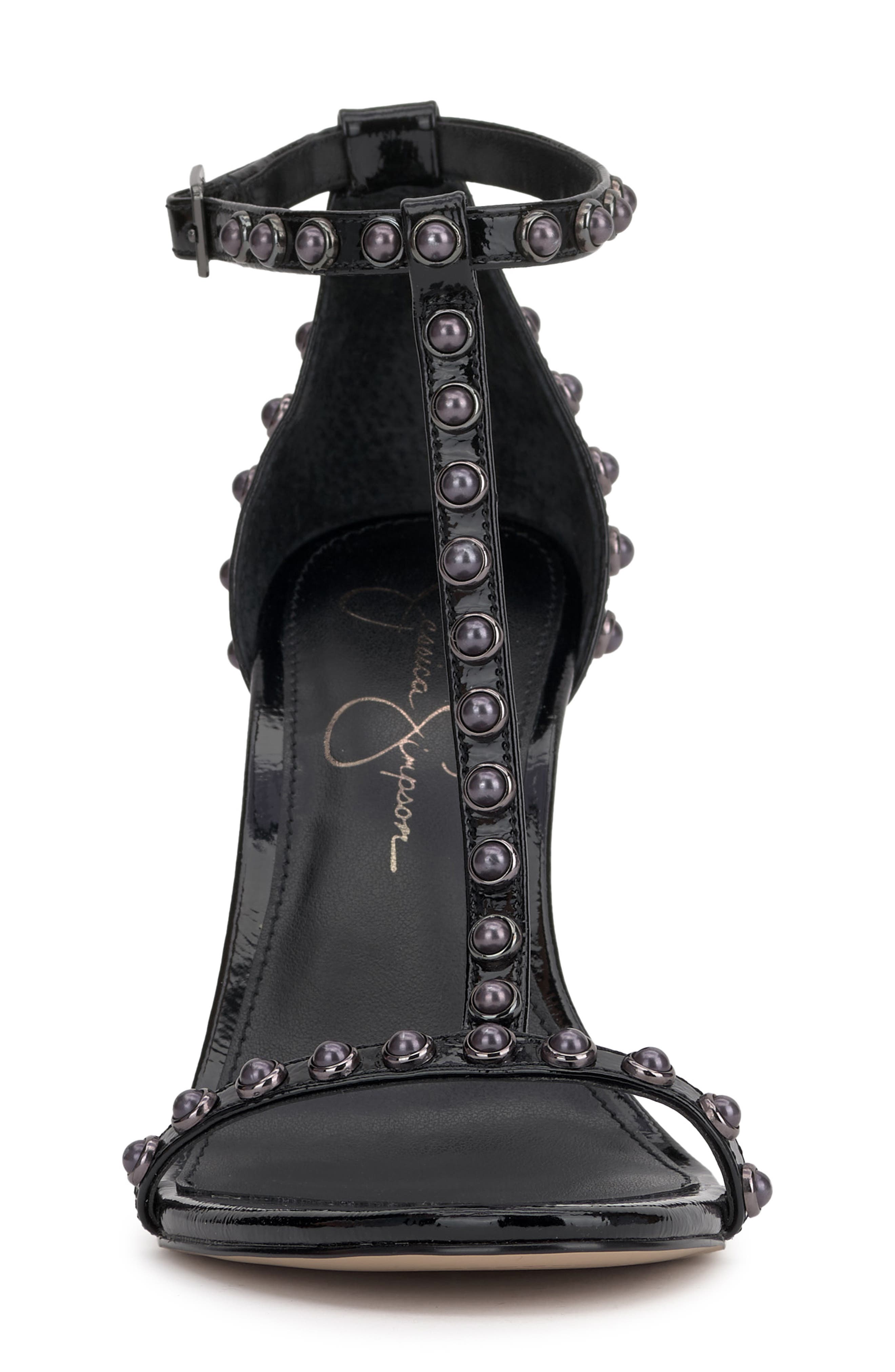 Jessica Simpson Qylla Ankle Strap Stiletto Sandal, Alternate, color, Black 01