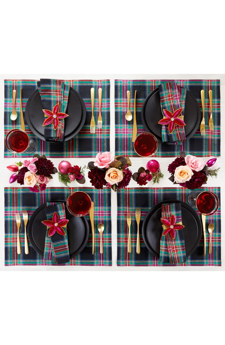 Solino Home Linen Placemats - Jewel Plaid, 14" x 19", Alternate, color,