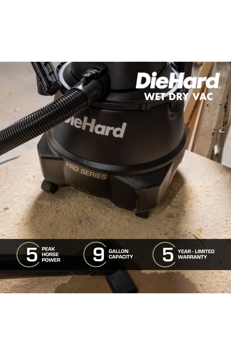DieHard 9 Gal Wet Dry Shop Vacuum, Portable with Blower, Alternate, color, Black