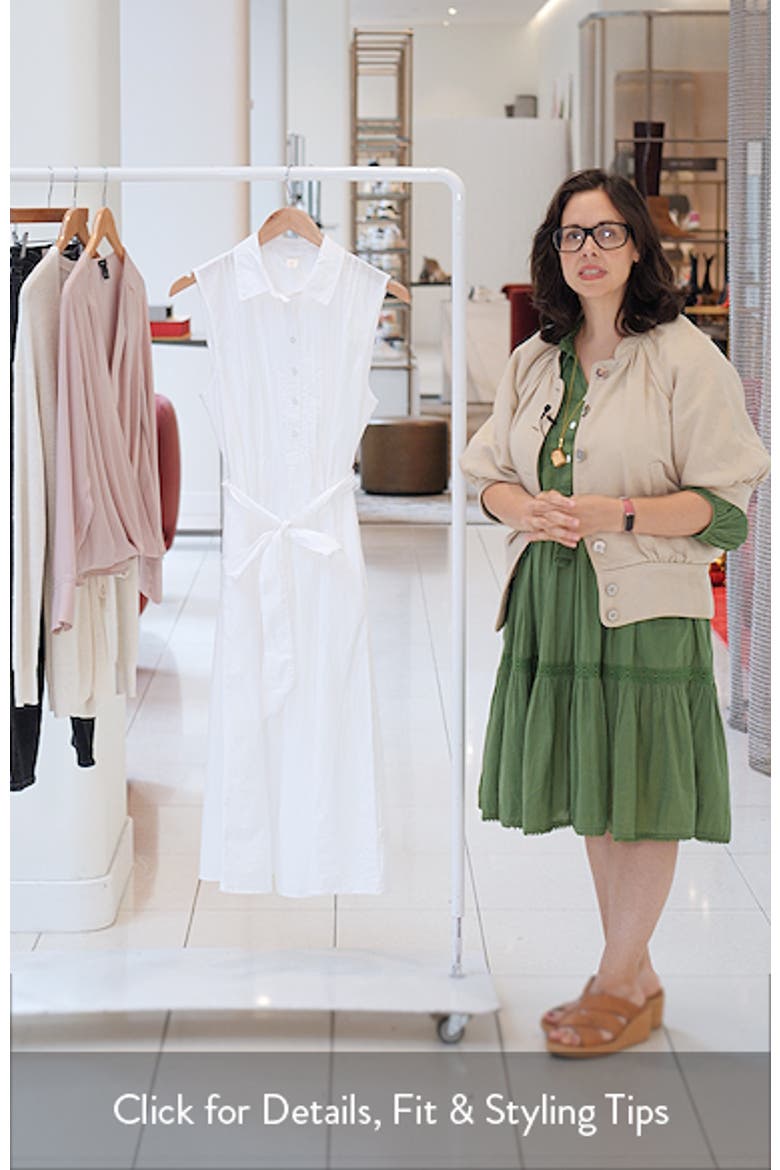 Pintuck Sleeveless Cotton Poplin Shirtdress video