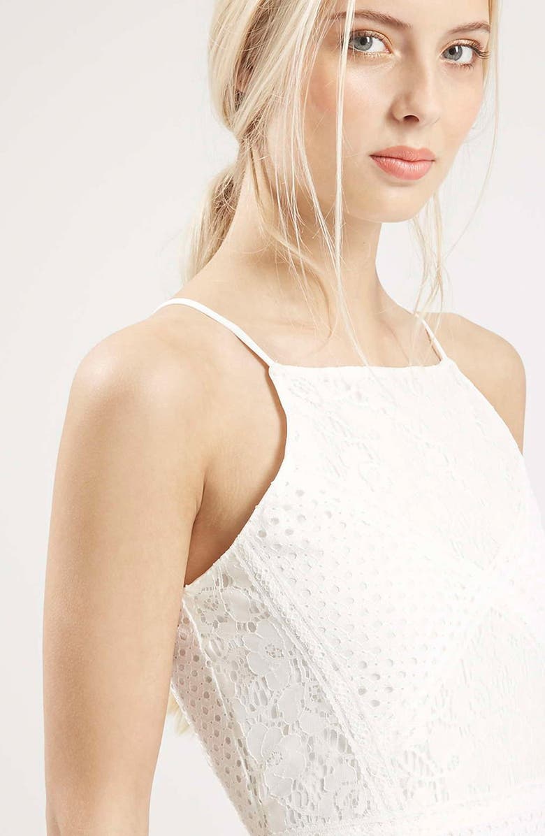 Topshop Strappy Lace Body-Con Dress, Alternate, color,
