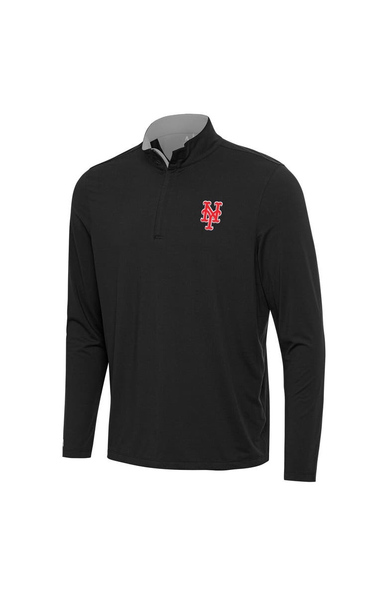 ANTIGUA Men's Antigua  Black New York Mets Content Quarter-Zip Top, Alternate, color, Black