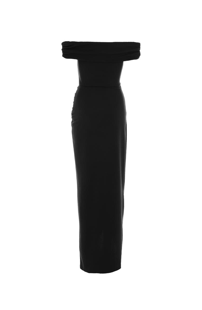 QUIZ Scuba Crepe Bardot Maxi Dress, Alternate, color, Black