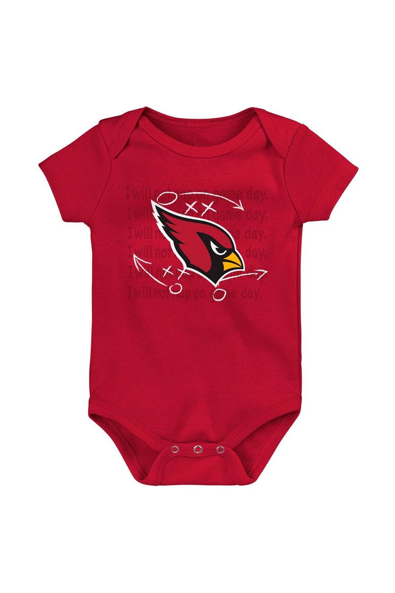 Newborn & Infant Black/Cardinal/Heather Gray Arizona Cardinals Three-Pack Eat, Sleep & Drool Retro Bodysuit Set, Alternate, color, Black