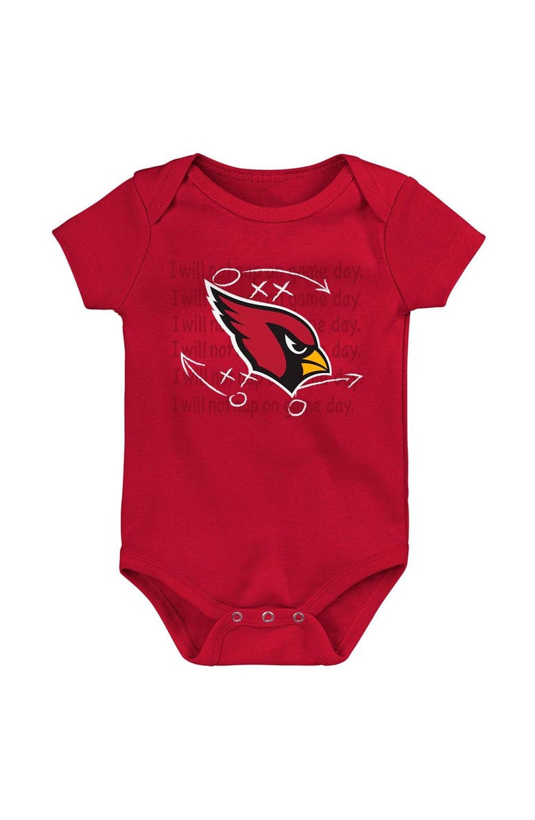 Outerstuff Newborn & Infant Black/Cardinal/Heather Gray Arizona Cardinals Three-Pack Eat, Sleep & Drool Retro Bodysuit Set, Alternate, color, Black
