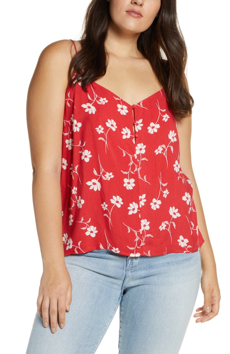 All in Favor Floral Print Camisole, Alternate, color,