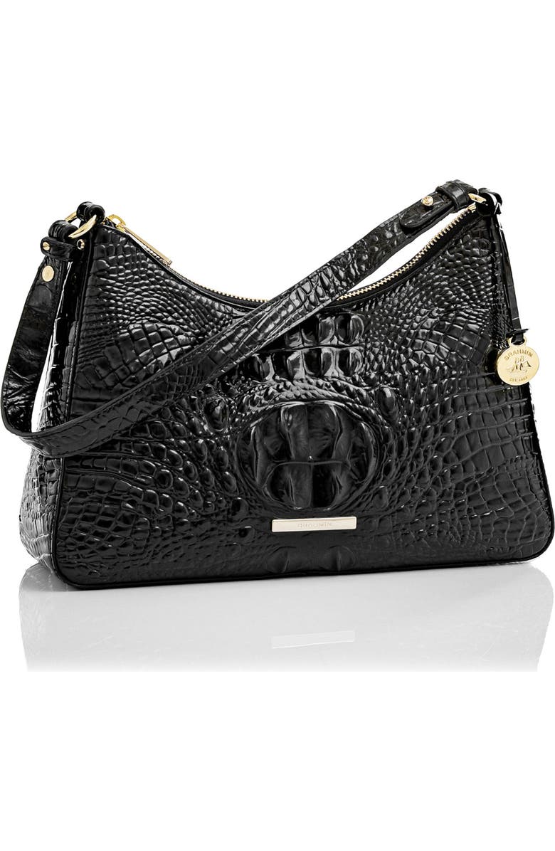 Brahmin Esme Croc Embossed Leather Shoulder Bag, Alternate, color,