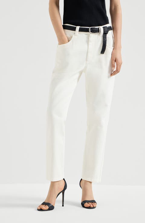Straight five-pocket trousers