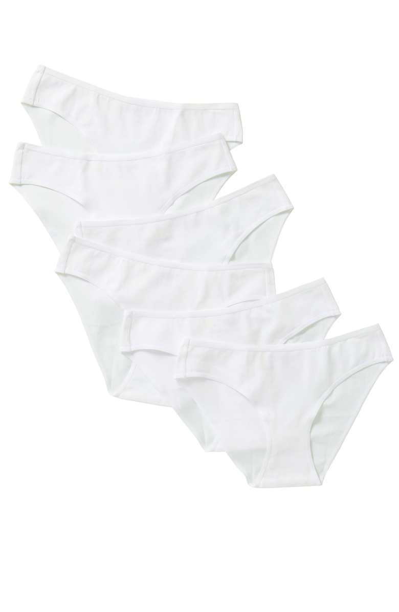 Yellowberry Daisy Cotton Undie 6PK, Main, color, White