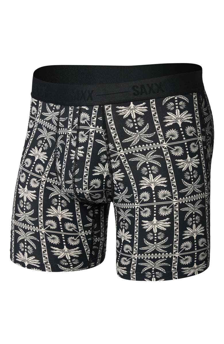 SAXX Smooth Luxe Micro Modal Boxer Briefs, Alternate, color, Tropic Royale-Black