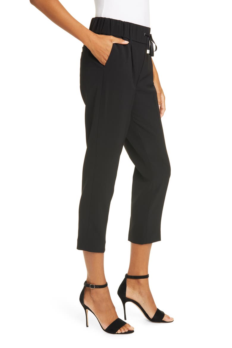 Micro Twill Pull On Pants, Alternate, color, BLACK