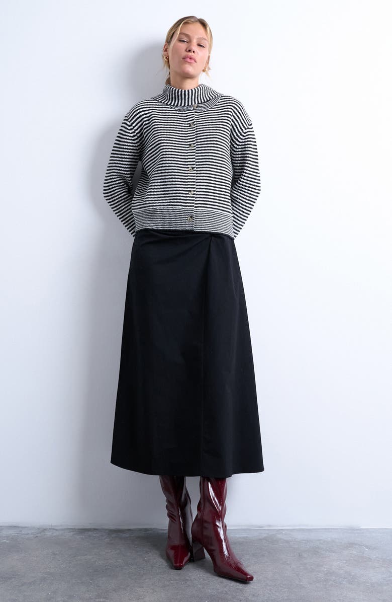 Topshop Stripe Scarf & Cardigan Set, Alternate, color, White Multi