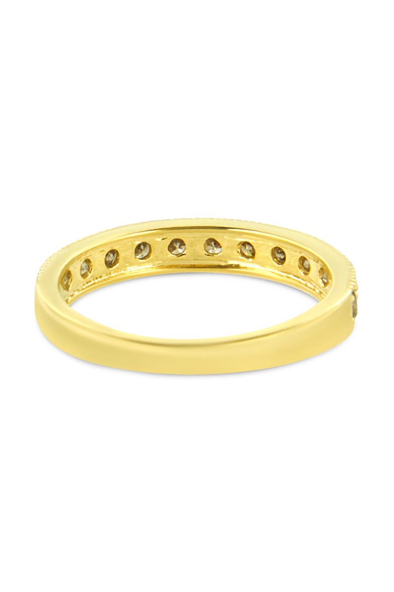 IGI Certified 1/2Cttw Diamond 10K Gold Beaded Milgrain Band Ring, Alternate, color, Yellow Gold