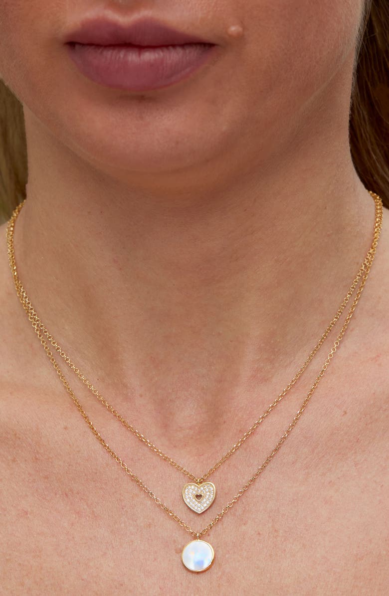 SAVVY CIE JEWELS Layered Pendant Chain Necklace, Alternate, color, Yellow