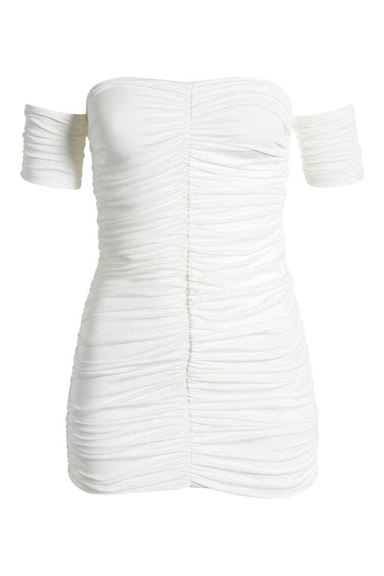 Mira Off the Shoulder Minidress, Alternate, color, WHITE
