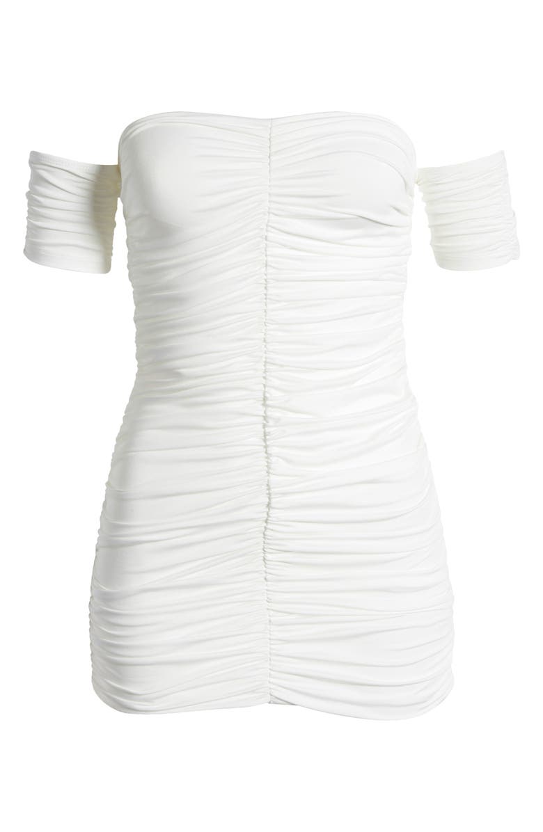 EDIKTED Mira Off the Shoulder Minidress, Alternate, color, White