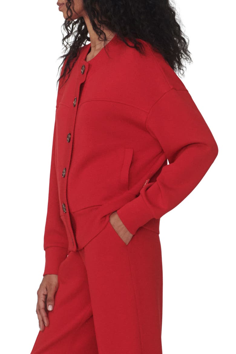 Olwen Sweatshirt Cardigan, Alternate, color, RED MARL